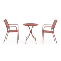 Tavolo LIZETTE in acciaio rosso scuro Ø60 cm