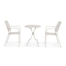 Tavolo LIZETTE in acciaio beige Ø60 cm