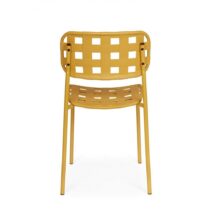 Set di 4 sedie CLOVER in polipropilene giallo e struttura acciaio, impilabile