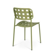 Set di 4 sedie CLOVER in polipropilene verde e struttura acciaio, impilabile