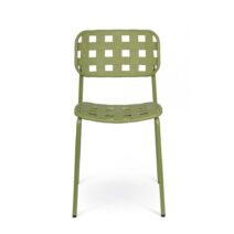 Set di 4 sedie CLOVER in polipropilene verde e struttura acciaio, impilabile