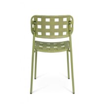Set di 4 sedie CLOVER in polipropilene verde e struttura acciaio, impilabile