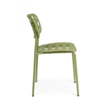 Set di 4 sedie CLOVER in polipropilene verde e struttura acciaio, impilabile