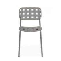 Set di 4 sedie CLOVER in polipropilene grigio e struttura acciaio, impilabile