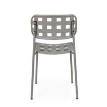Set di 4 sedie CLOVER in polipropilene grigio e struttura acciaio, impilabile