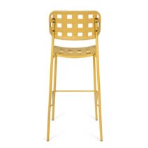 Set di 4 sgabelli CLOVER in polipropilene giallo e struttura acciaio, impilabili