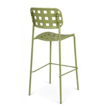 Set di 4 sgabelli CLOVER in polipropilene verde e struttura acciaio, impilabili