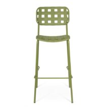 Set di 4 sgabelli CLOVER in polipropilene verde e struttura acciaio, impilabili