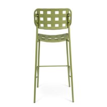 Set di 4 sgabelli CLOVER in polipropilene verde e struttura acciaio, impilabili