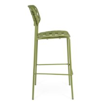 Set di 4 sgabelli CLOVER in polipropilene verde e struttura acciaio, impilabili