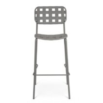 Set di 4 sgabelli CLOVER in polipropilene grigio e struttura acciaio, impilabili