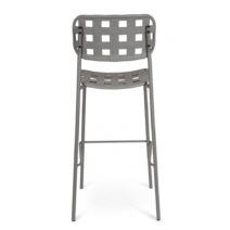 Set di 4 sgabelli CLOVER in polipropilene grigio e struttura acciaio, impilabili