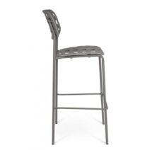 Set di 4 sgabelli CLOVER in polipropilene grigio e struttura acciaio, impilabili