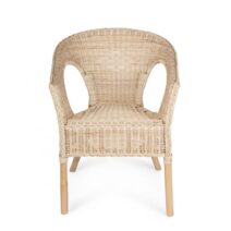 Set di 4 poltrone ALLISS in rattan naturale, impilabile