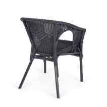 Set di 4 poltrone ALLISS in rattan nero, impilabile