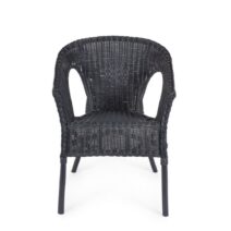 Set di 4 poltrone ALLISS in rattan nero, impilabile