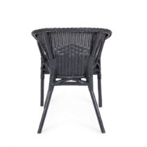 Set di 4 poltrone ALLISS in rattan nero, impilabile