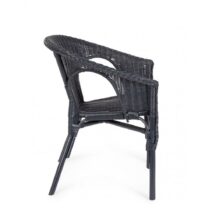 Set di 4 poltrone ALLISS in rattan nero, impilabile