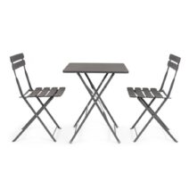 Tavolo YASMIN quadrato in acciaio antracite 60 x 60 cm, pieghevole