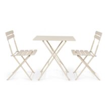 Tavolo YASMIN rettangolare in acciaio beige 50 x 70 cm, pieghevole