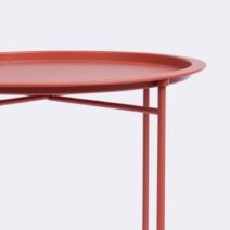 Set di 6 tavolini rotondi AUSTIN in acciaio rosso