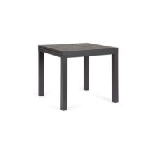 Tavolo allungabile CLIV effetto legno materico e struttura in alluminio antracite 80x80 cm - 160x80 cm