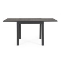 Tavolo allungabile CLIV effetto legno materico e struttura in alluminio antracite 80x80 cm - 160x80 cm
