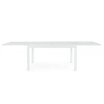 Tavolo allungabile CLIV effetto legno materico e struttura in alluminio bianco 135x90 cm - 270x90 cm