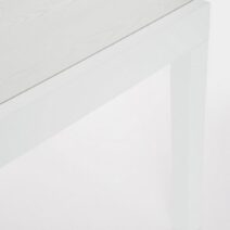 Tavolo allungabile CLIV effetto legno materico e struttura in alluminio bianco 135x90 cm - 270x90 cm