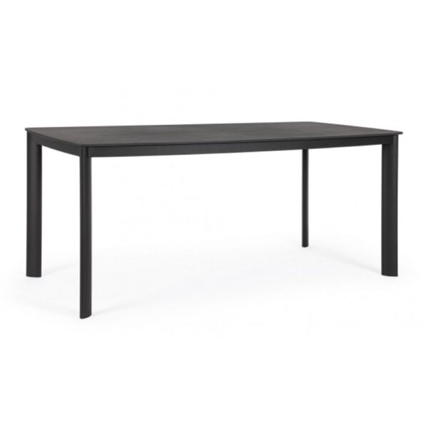 Tavolo fisso ALCORA in pietra naturale e struttura in alluminio antracite 180x90 cm
