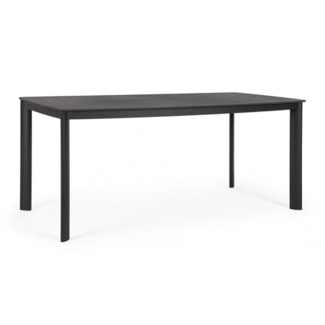 Tavolo fisso ALCORA in pietra naturale e struttura in alluminio antracite 180x90 cm