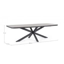 Tavolo fisso ISACCO in pietra naturale e struttura in alluminio antracite 240x110 cm
