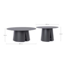 Set di 2 tavolini BRYAN in alluminio bianco panna