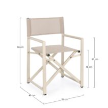Set di sedie TAYLOR in alluminio beige e textilene beige, pieghevoli