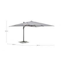 Ombrellone a sospensione VEGA con palo in alluminio e telo grigio 3x4