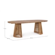Tavolo ovale RODANO in legno acacia 220x100 cm