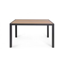 Tavolo fisso HILIJA effetto legno e struttura in alluminio antracite 136x136 cm
