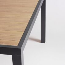 Tavolo fisso HILIJA effetto legno e struttura in alluminio antracite 136x136 cm