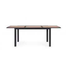Tavolo allungabile HILIJA effetto legno e struttura in alluminio antracite 140x77 cm - 210x77 cm