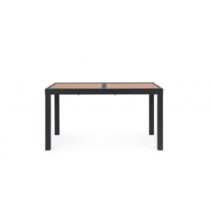 Tavolo allungabile HILIJA effetto legno e struttura in alluminio antracite 140x77 cm - 210x77 cm