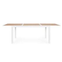 Tavolo allungabile HILIJA effetto legno e struttura in alluminio bianco 160x90 cm - 240x90 cm