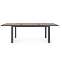 Tavolo allungabile HILIJA effetto legno e struttura in alluminio antracite 160x90 cm - 240x90 cm