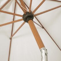 Ombrellone rotondo PALINURO con palo centrale in acciaio e telo bianco