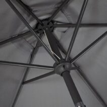 Ombrellone rotondo KALIFE con palo centrale in alluminio e telo grigio 2,7m