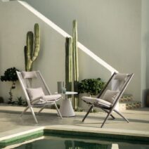 Tavolino rotondo ALOHA in alluminio beige