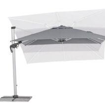 Ombrellone a braccio INES in alluminio anodizzato e telo grigio scuro 3x3