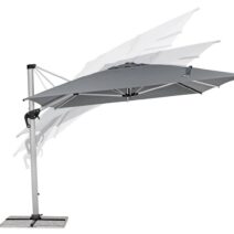 Ombrellone a braccio INES in alluminio anodizzato e telo grigio scuro 3x4