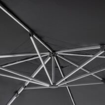 Ombrellone a sospensione ARIES con palo in alluminio anodizzato e telo grigio scuro 3x4