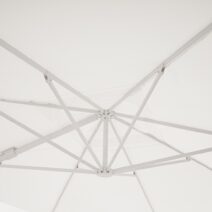 Ombrellone a sospensione VEGA con palo in alluminio e telo bianco 3x3