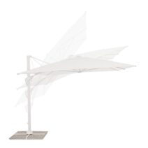 Ombrellone a sospensione VEGA con palo in alluminio e telo bianco 3x4